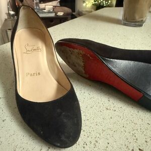 CHRISTIAN LOUBOUTIN MELISA 85 MM BROWN SUEDE WEDGE PUMPS EU SZ 39 / US SZ 8